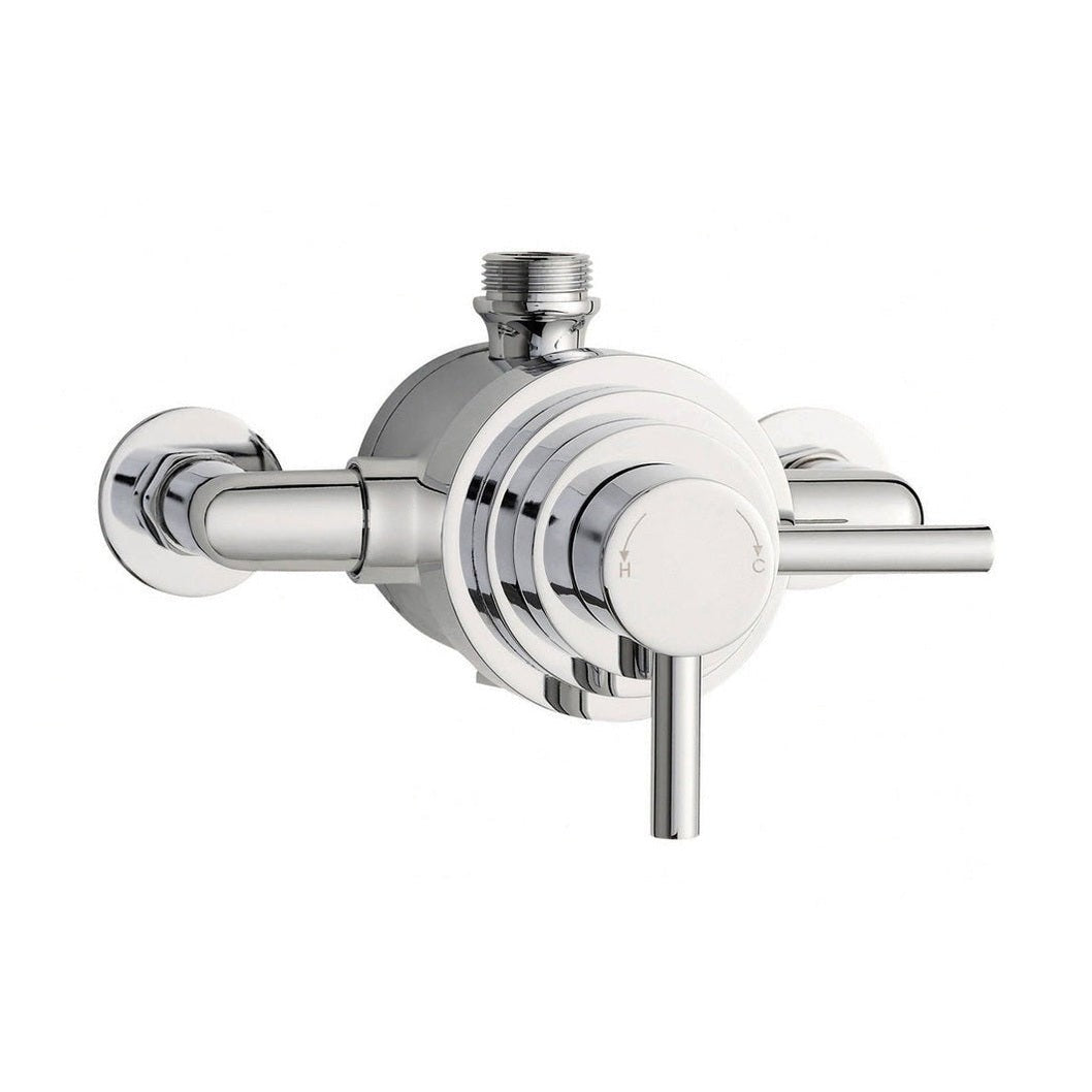 Hudson Reed Tec Dual Exposed Thermostatic Shower Valve Contemp Chrome Brass 140x155x140mm - JJ Building Materials