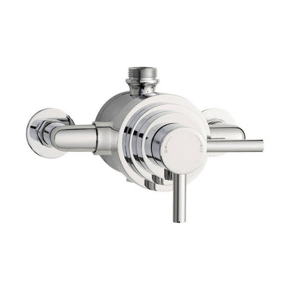 Hudson Reed Tec Dual Exposed Thermostatic Shower Valve Contemp Chrome Brass 140x155x140mm - JJ Building Materials