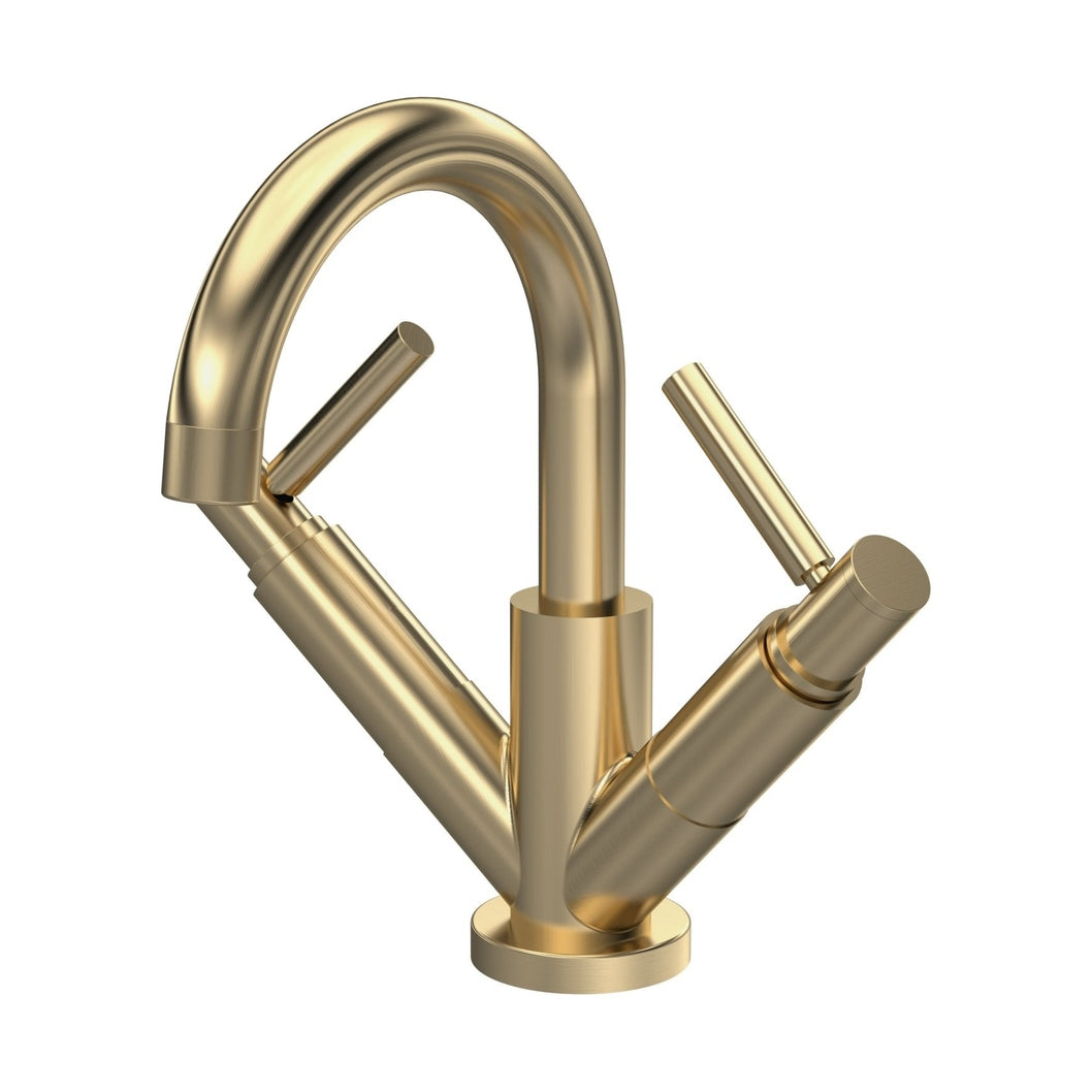 Hudson Reed Tec Lever Mono Basin Mixer Contemp Brushed Brass Brass 217x260x175mm - JJ Building Materials