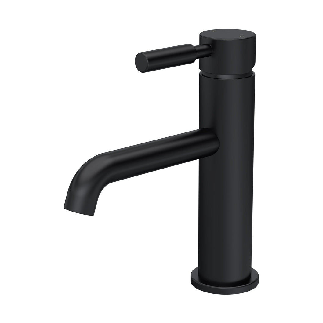 Hudson Reed Tec Lever Mono Basin Mixer Contemp Matt Black Brass 150x45x145mm - JJ Building Materials