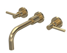 Hudson Reed Tec Lever Wall Mounted Basin Mixer Contemp Brushed Brass Brass 106x320x260mm - JJ Building Materials