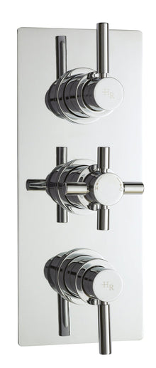 Hudson Reed Tec Pura Triple Thermostatic Shower Valve Contemp Chrome Brass Abs 280x80x136mm - JJ Building Materials