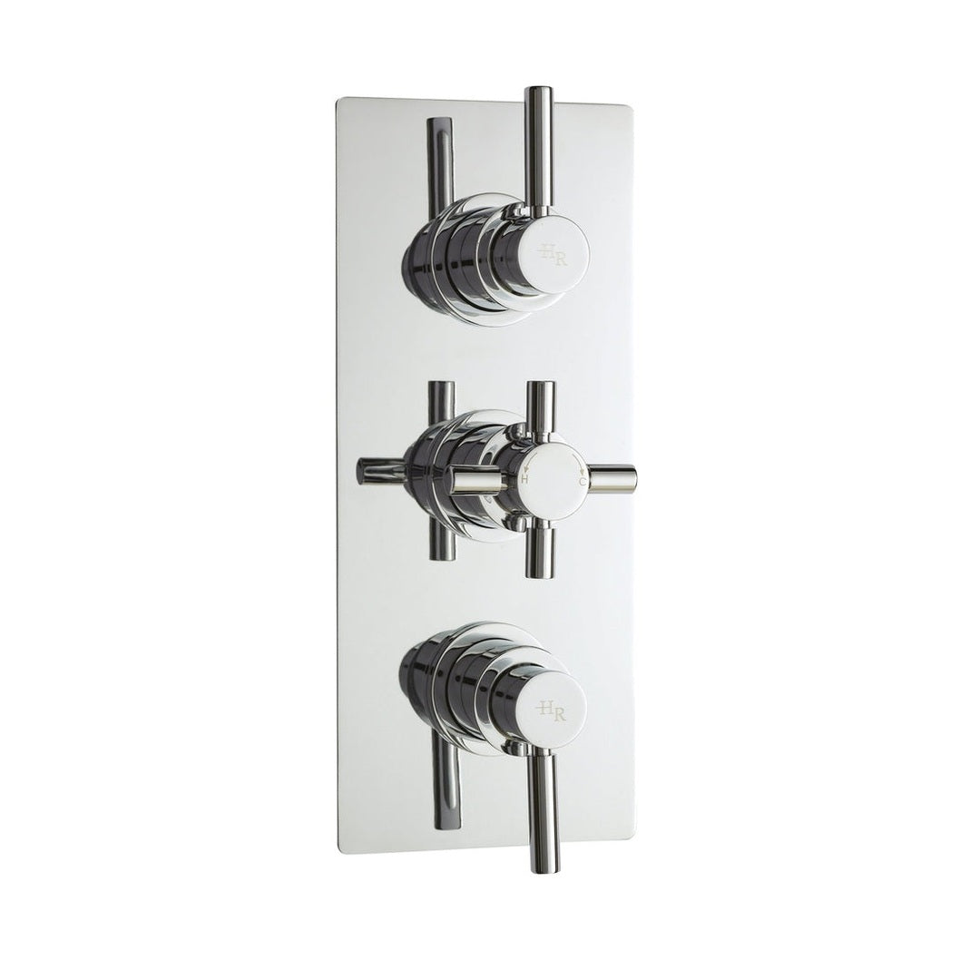 Hudson Reed Tec Pura Triple Thermostatic Shower Valve Contemp Chrome Brass Abs 280x80x136mm - JJ Building Materials