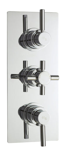 Hudson Reed Tec Pura Triple Thermostatic Shower Valve With Diverter Contemp Chrome Brass Abs 280x80x136mm - JJ Building Materials