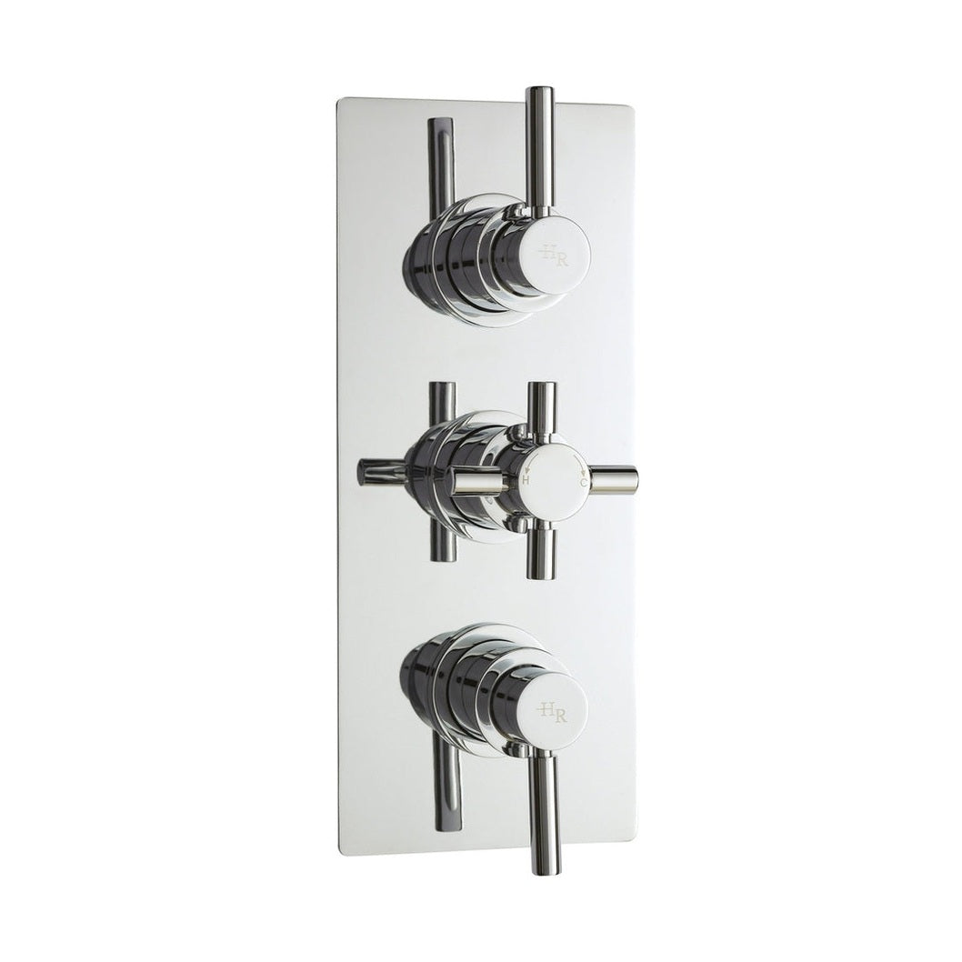 Hudson Reed Tec Pura Triple Thermostatic Shower Valve With Diverter Contemp Chrome Brass Abs 280x80x136mm - JJ Building Materials
