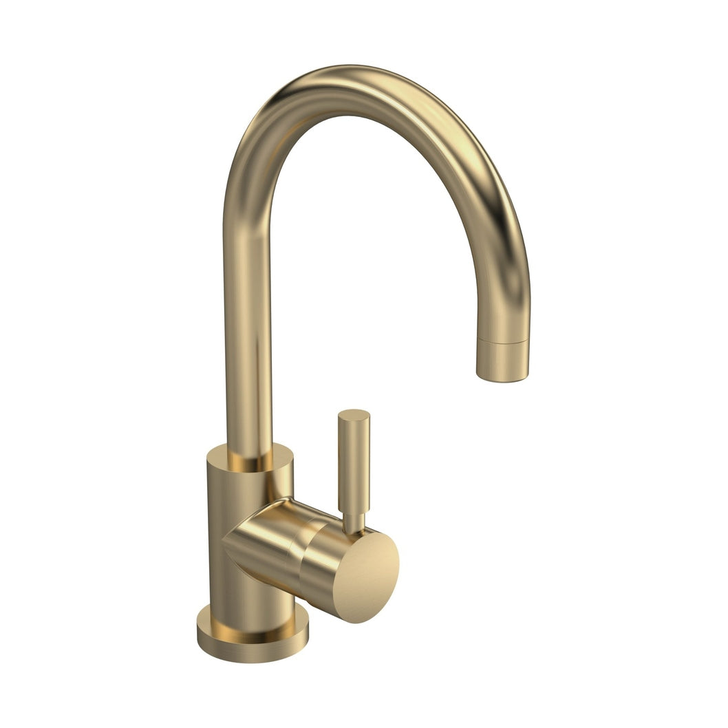 Hudson Reed Tec Single Lever Mono Basin Mixer Contemp Brushed Brass Brass 292x50x190mm - JJ Building Materials