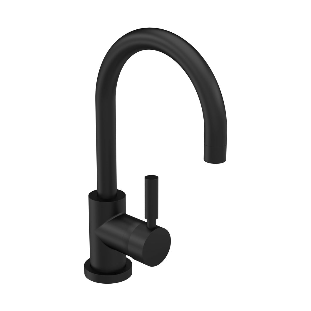 Hudson Reed Tec Single Lever Mono Basin Mixer Contemp Matt Black Brass 292x50x190mm - JJ Building Materials