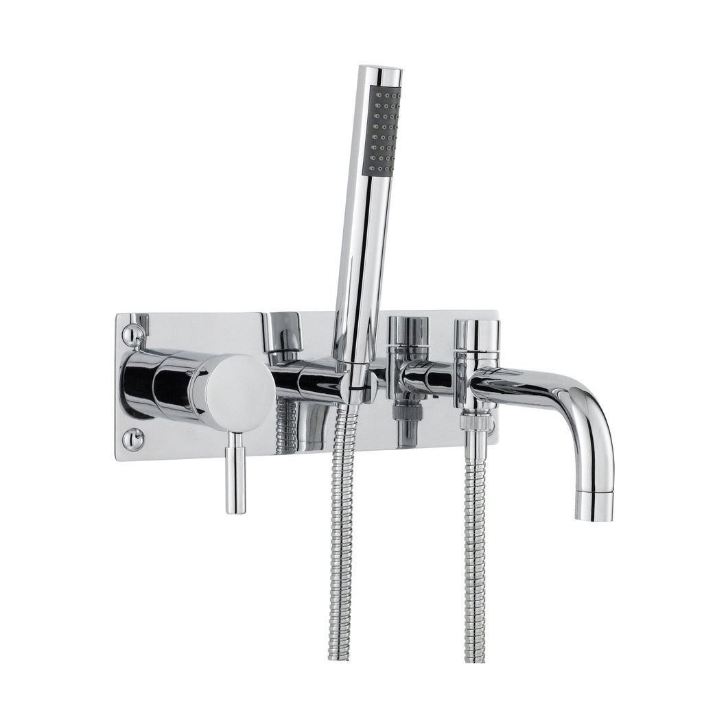 Hudson Reed Tec Single Lever Wall Mounted Bath Shower Mixer Contemp Chrome Brass,plastic 150x300x213mm - JJ Building Materials