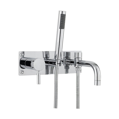 Hudson Reed Tec Single Lever Wall Mounted Bath Shower Mixer Contemp Chrome Brass,plastic 150x300x213mm - JJ Building Materials