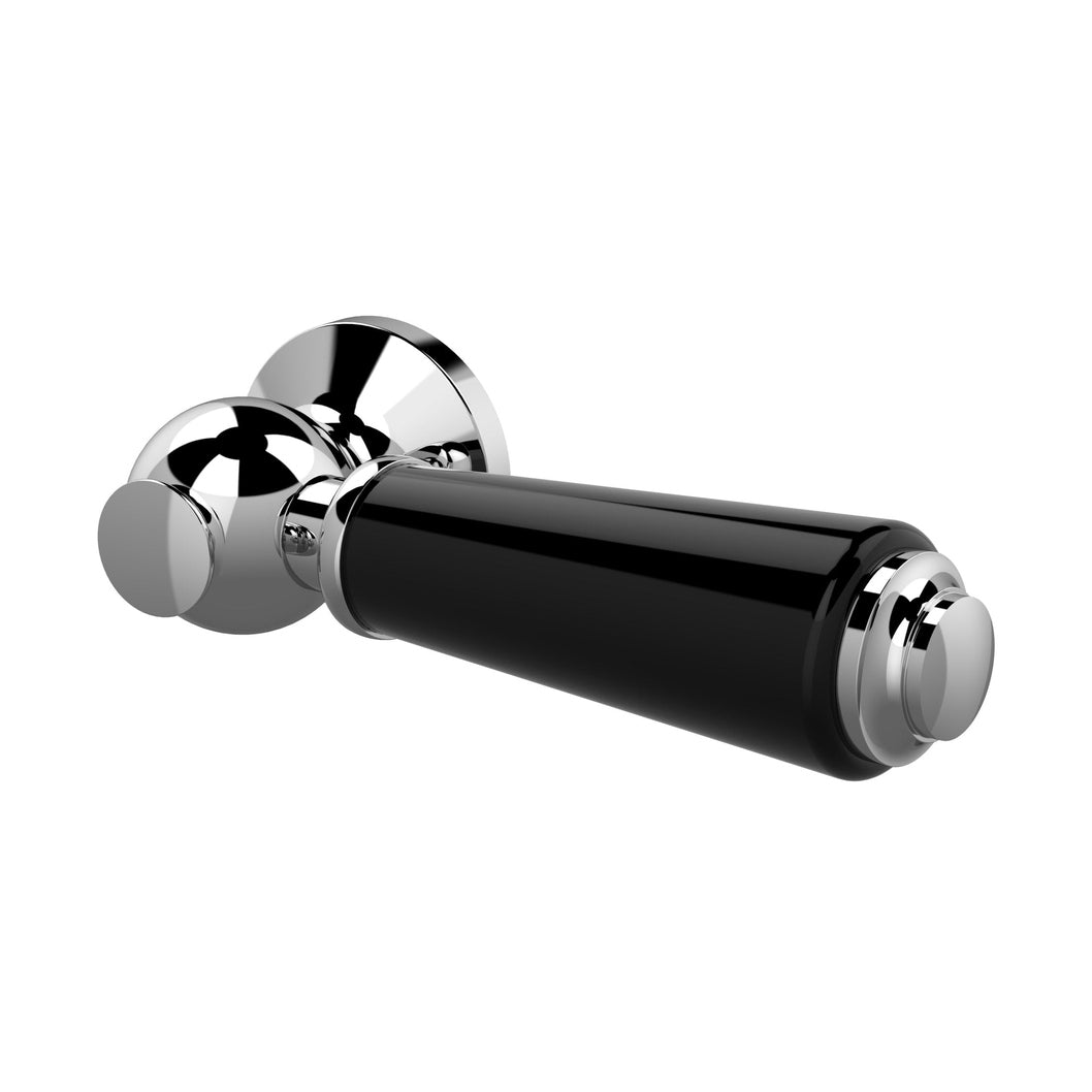 Hudson Reed Toilet Accessories Black Wc Lever Trad Chrome Brass Ceramic 167x32x100mm - JJ Building Materials