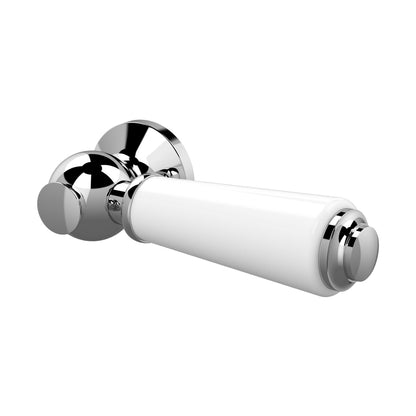 Hudson Reed Toilet Accessories Ceramic Wc Lever Trad Chrome/white Brass Ceramic 167x32x100mm - JJ Building Materials
