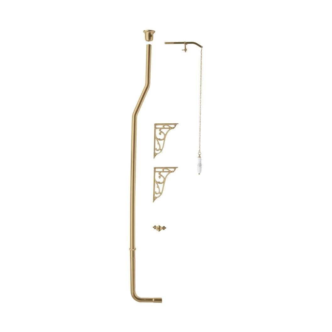 Hudson Reed Toilet Accessories High Level Flush Pipe Pack Trad Brushed Brass Brass 1683x80x205mm - JJ Building Materials