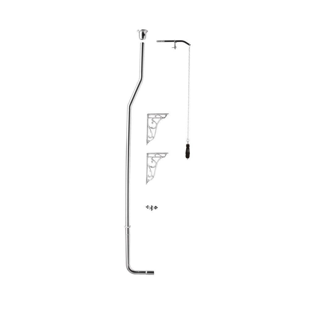 Hudson Reed Toilet Accessories High Level Flush Pipe Pack Trad Chrome Brass 1680x80x202mm - JJ Building Materials