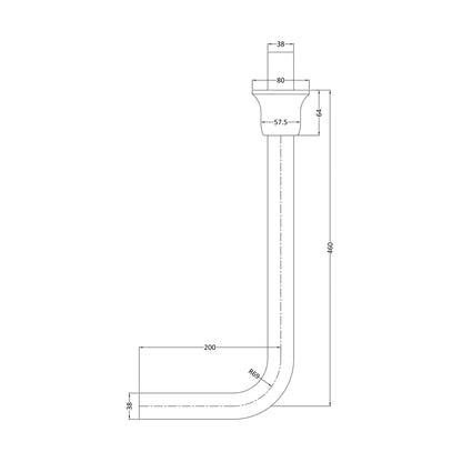 Hudson Reed Toilet Accessories Low Level Flush Pipe Pack Trad Chrome Brass 480x81x220mm - JJ Building Materials