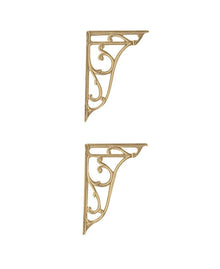 Hudson Reed Toilet Accessories Ornate Cistern Brackets Trad Brushed Brass Brass 235x35x160mm - JJ Building Materials
