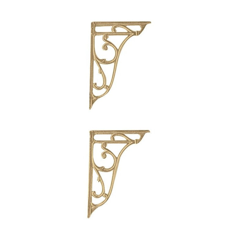 Hudson Reed Toilet Accessories Ornate Cistern Brackets Trad Brushed Brass Brass 235x35x160mm - JJ Building Materials