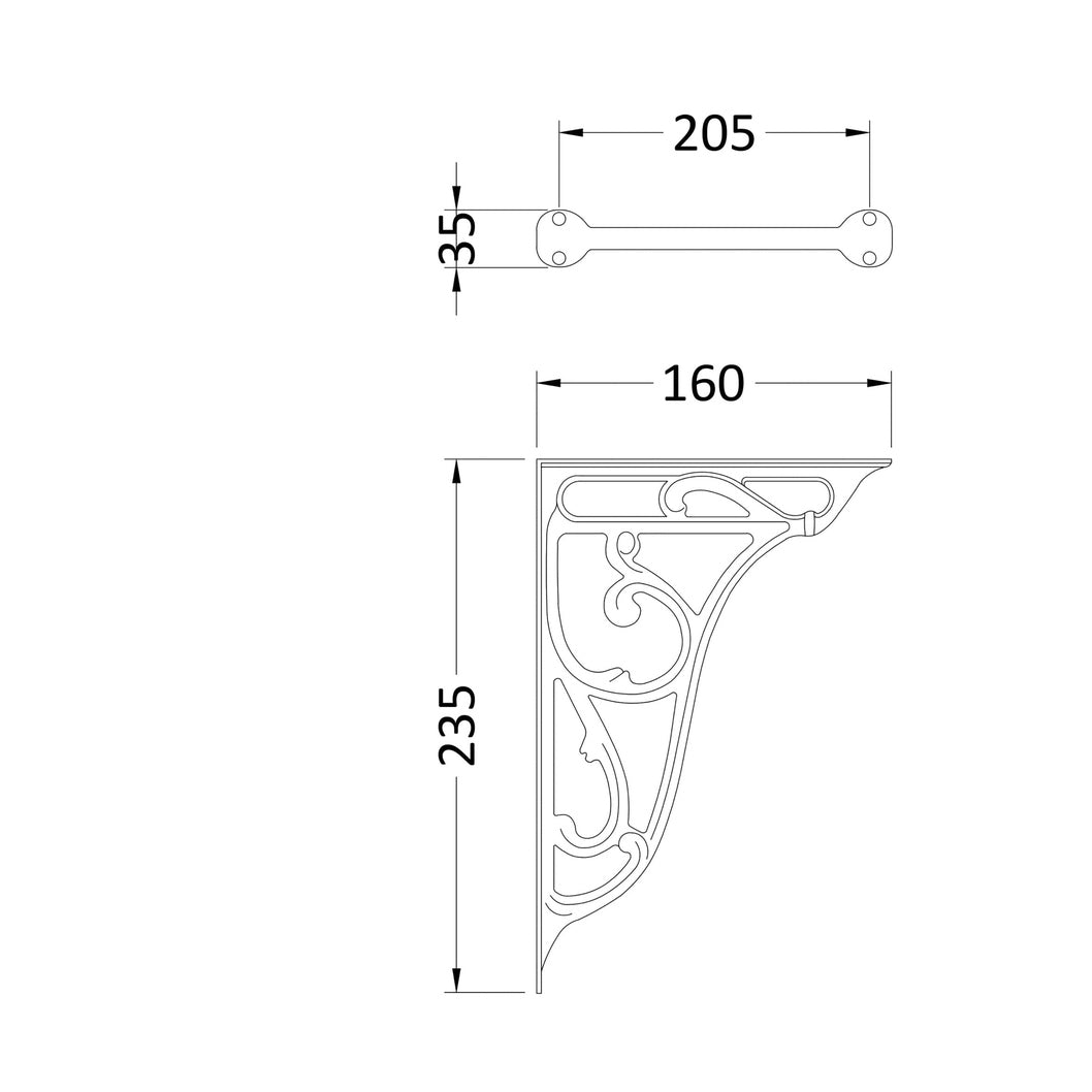 Hudson Reed Toilet Accessories Ornate Cistern Brackets Trad Chrome Brass 160x35x235mm - JJ Building Materials