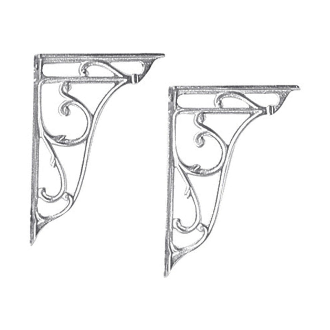 Hudson Reed Toilet Accessories Ornate Cistern Brackets Trad Chrome Brass 160x35x235mm - JJ Building Materials