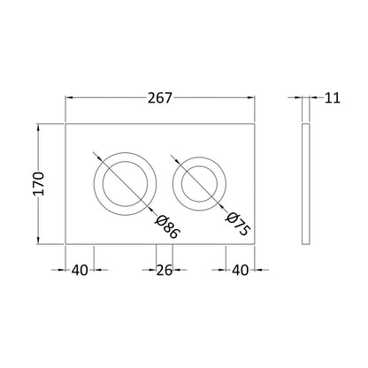 Hudson Reed Toilet Accessories Round Dual Flush Push Button Contemp Chrome Stainless Steel - JJ Building Materials