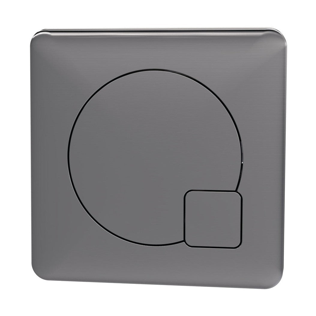 Hudson Reed Toilet Accessories Square Dual Flush Gun Metal Push Button Contemp Brushed Pewter Abs 70x70x99mm - JJ Building Materials