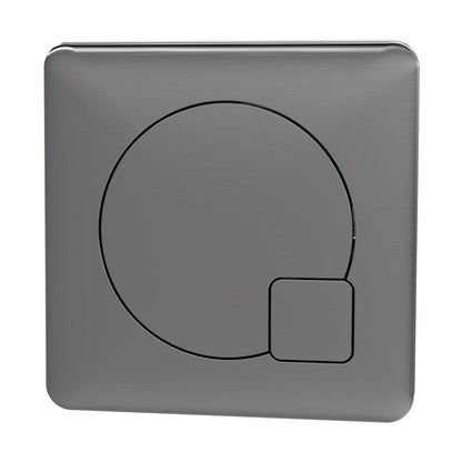 Hudson Reed Toilet Accessories Square Dual Flush Gun Metal Push Button Contemp Brushed Pewter Abs 70x70x99mm - JJ Building Materials
