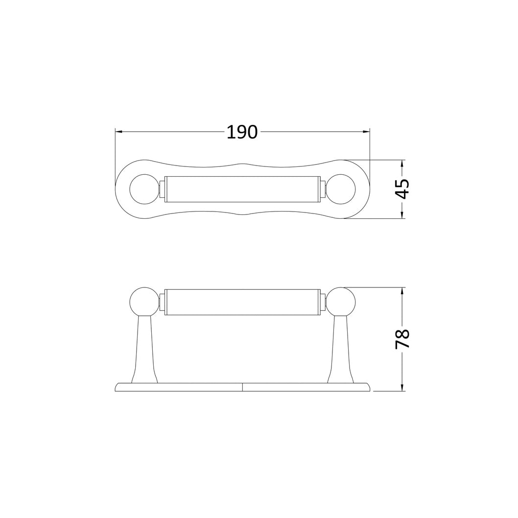 Hudson Reed Toilet Accessories Toilet Roll Holder Trad Chrome Brass 45x190x78mm - JJ Building Materials