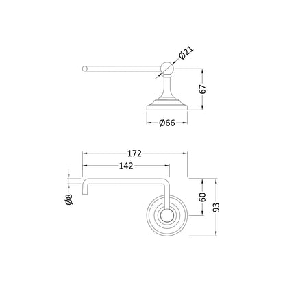 Hudson Reed Toilet Accessories Toilet Roll Holder Trad Chrome Brass 885x170x79mm - JJ Building Materials