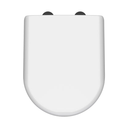 Hudson Reed Toilet Seats D Shaped Soft Close Toilet Seat Contemp Gloss White Urea 70x364x446mm - NTS004B - JJ Building Materials