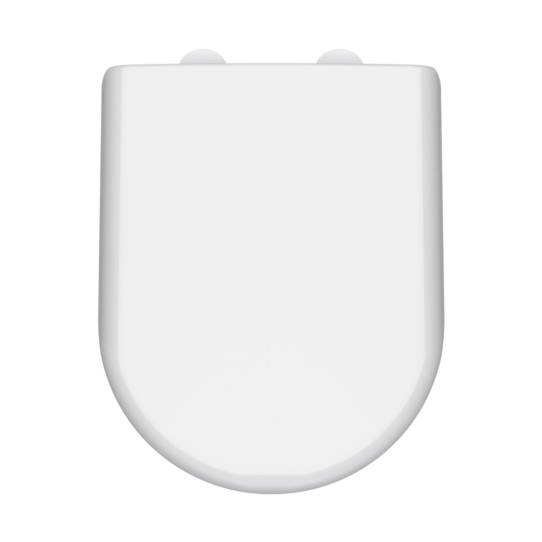 Hudson Reed Toilet Seats D Shaped Soft Close Toilet Seat Contemp Gloss White Urea 70x364x446mm - NTS004W - JJ Building Materials