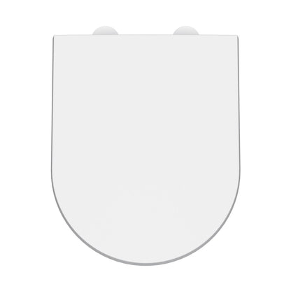 Hudson Reed Toilet Seats D Shaped Soft Close Toilet Seat Contemp Gloss White Urea 70x370x450mm - NTS007W - JJ Building Materials