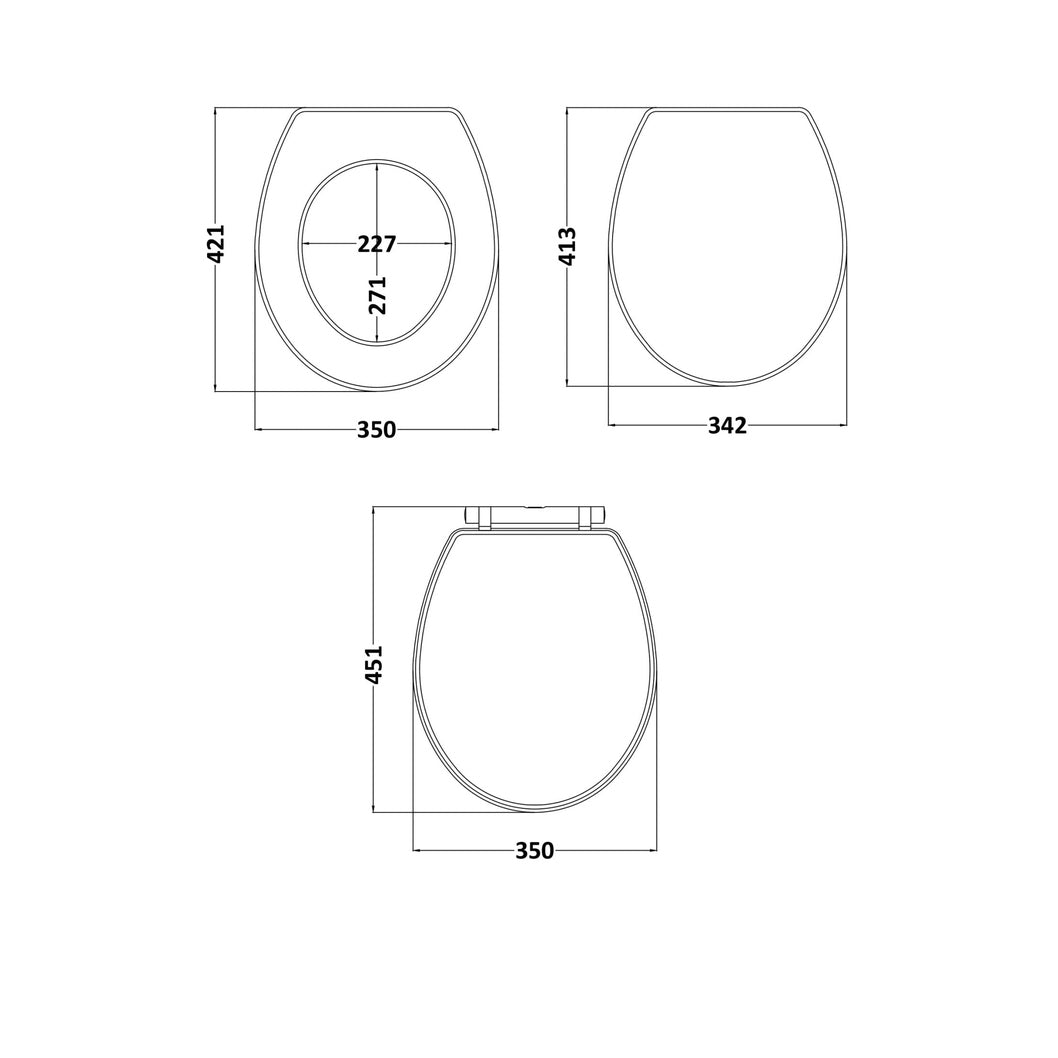 Hudson Reed Toilet Seats Richmond Toilet Seat Trad White MDF Vinyl,zinc Alloy - JJ Building Materials