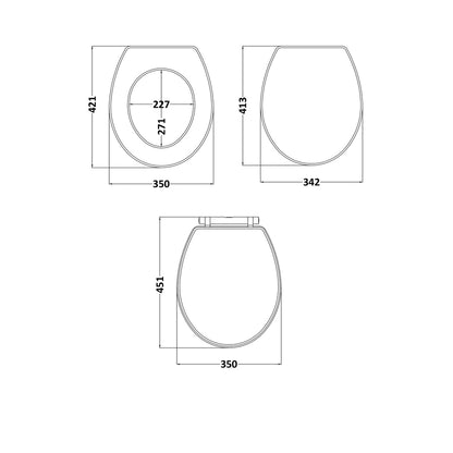 Hudson Reed Toilet Seats Richmond Toilet Seat Trad White MDF Vinyl,zinc Alloy - JJ Building Materials