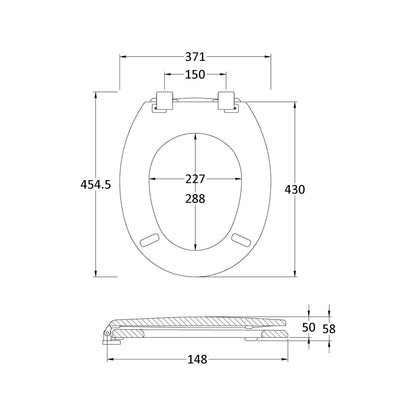 Hudson Reed Toilet Seats Trad Toilet Seat Chrome Hinges White Wood,zinc Alloy - JJ Building Materials
