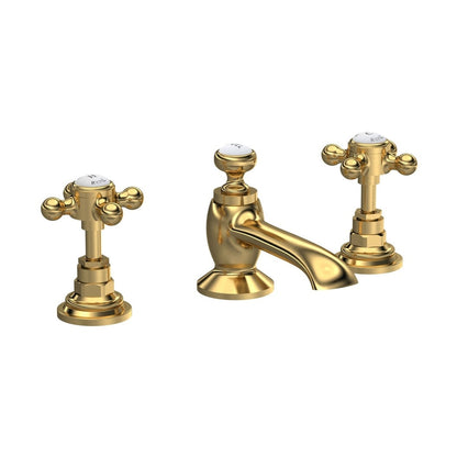 Hudson Reed Topaz 3 Tap Hole Basin Mixer Trad Brushed Brass Brass 94x246x140mm - JJ Building Materials