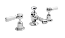 Hudson Reed Topaz 3 Tap Hole Basin Mixer Trad Chrome Brass 94x246x140mm - BC307DL - JJ Building Materials