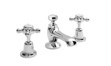 Hudson Reed Topaz 3 Tap Hole Basin Mixer Trad Chrome Brass 94x246x140mm - BC307DX - JJ Building Materials