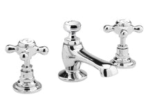 Hudson Reed Topaz 3 Tap Hole Basin Mixer Trad Chrome Brass 94x246x140mm - BC307HX - JJ Building Materials