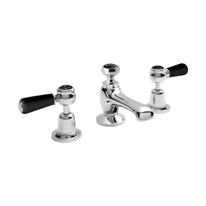 Hudson Reed Topaz 3 Tap Hole Basin Mixer Trad Chrome Brass 94x246x140mm - BC407DL - JJ Building Materials