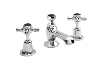 Hudson Reed Topaz 3 Tap Hole Basin Mixer Trad Chrome Brass 94x246x140mm - BC407DX - JJ Building Materials