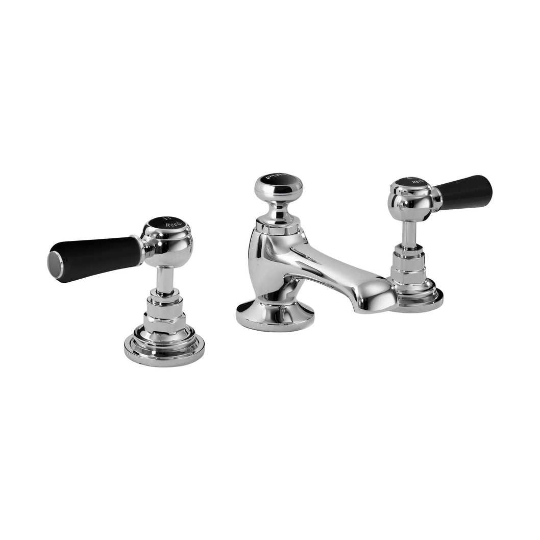 Hudson Reed Topaz 3 Tap Hole Basin Mixer Trad Chrome Brass 94x246x140mm - BC407HL - JJ Building Materials