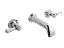 Hudson Reed Topaz 3 Tap Hole Wall Mounted Basin Mixer Trad Chrome Brass - BC317DL - JJ Building Materials