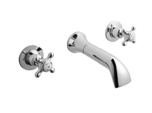 Hudson Reed Topaz 3 Tap Hole Wall Mounted Basin Mixer Trad Chrome Brass - BC317DX - JJ Building Materials