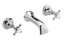 Hudson Reed Topaz 3 Tap Hole Wall Mounted Basin Mixer Trad Chrome Brass - BC317HX - JJ Building Materials