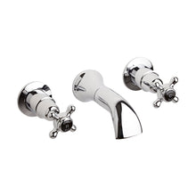 Hudson Reed Topaz 3 Tap Hole Wall Mounted Basin Mixer Trad Chrome Brass - BC417DX - JJ Building Materials