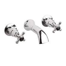 Hudson Reed Topaz 3 Tap Hole Wall Mounted Basin Mixer Trad Chrome Brass - BC417DX - JJ Building Materials