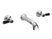 Hudson Reed Topaz 3 Tap Hole Wall Mounted Basin Mixer Trad Chrome Brass - BC417HL - JJ Building Materials