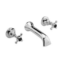 Hudson Reed Topaz 3 Tap Hole Wall Mounted Basin Mixer Trad Chrome Brass - BC417HX - JJ Building Materials