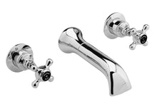 Hudson Reed Topaz 3 Tap Hole Wall Mounted Basin Mixer Trad Chrome Brass - BC417HX - JJ Building Materials
