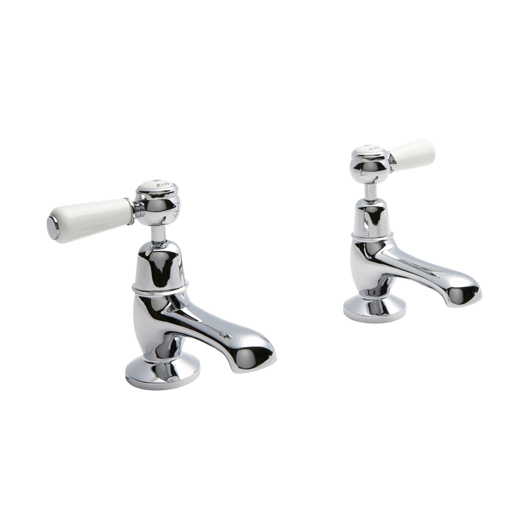 Hudson Reed Topaz Basin Taps Trad Chrome Brass 122x66x119mm - BC301DL - JJ Building Materials