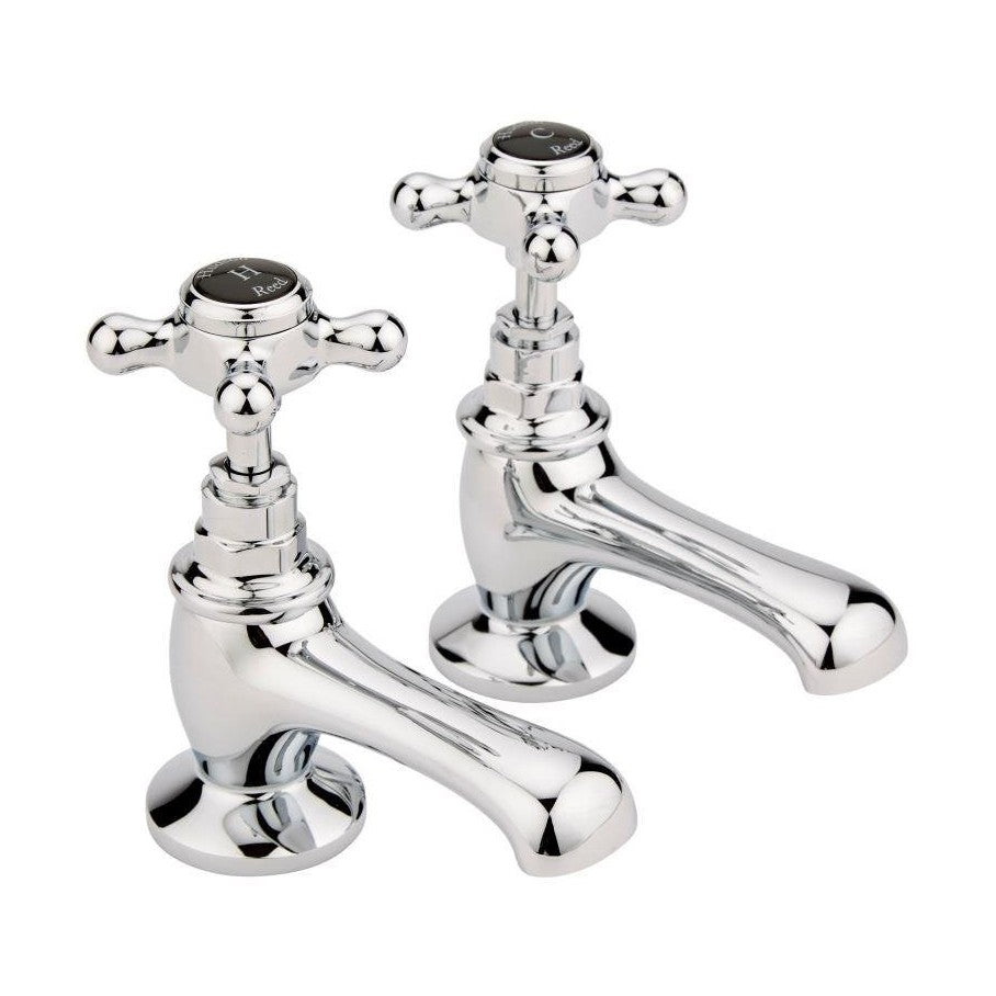 Hudson Reed Topaz Basin Taps Trad Chrome Brass 141x66x119mm - BC401HX - JJ Building Materials